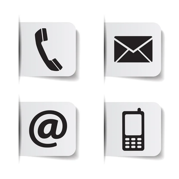 Contactez-nous Web Icons Etiquettes papier — Image vectorielle