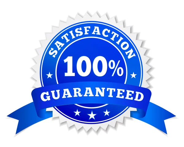 Satisfaction Guaranteed Blue Badge — Stock Vector