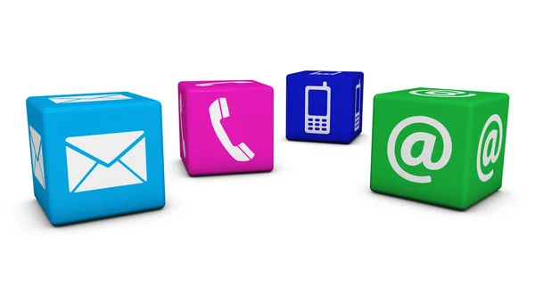 Contact Us Colorful Cubes — Stock Photo, Image