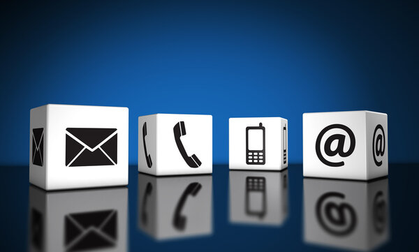 Web Contact Us Icons Cubes
