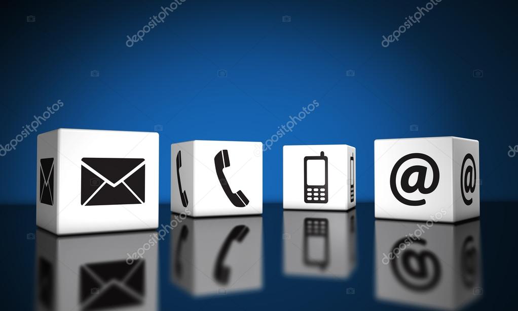  Contact Us Icons Cubes — Stock Photo © NiroDesign 73656201