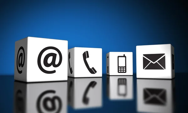 Contact Us Icons On Cubes — Stock Photo, Image