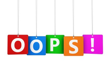 Oops Sign Colorful Tags clipart