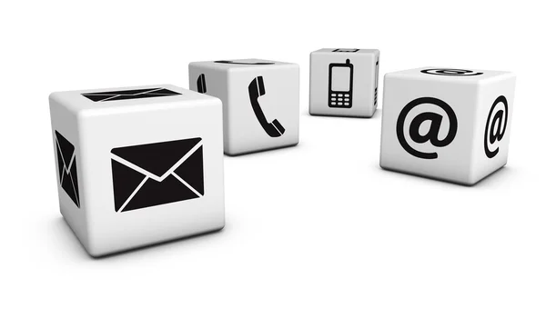 Contact Us Icons Cubes — Stock Photo, Image