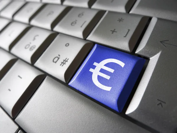 Clave de ordenador Euro Money Symbol — Foto de Stock