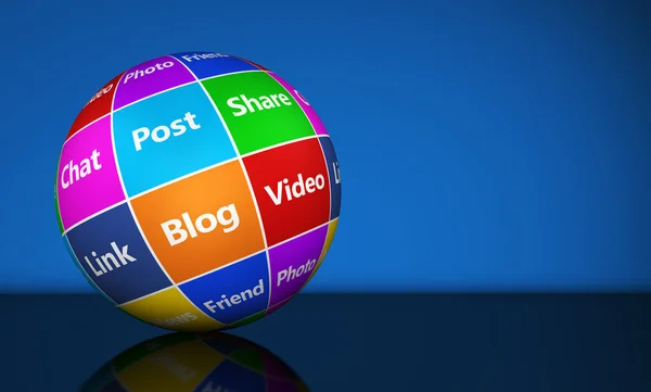 Social Media segno Web Globe — Foto Stock