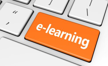 E-öğrenme Web Banner anahtar kavram