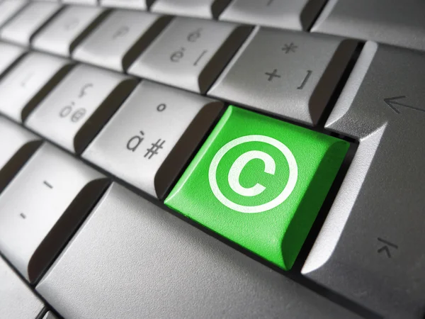 Chiave del computer del simbolo di copyright — Foto Stock