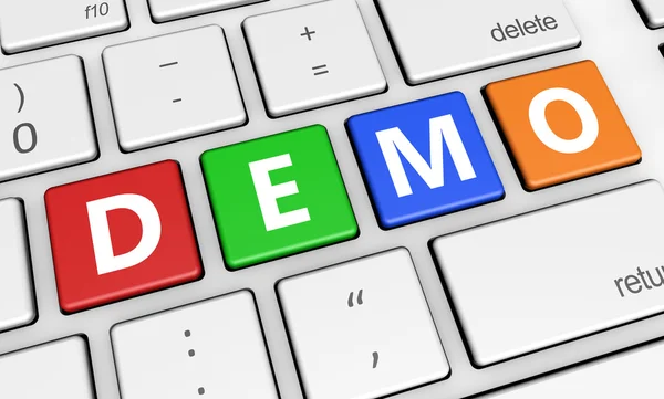 Demo Sign Keyboard Button — Stock Photo, Image
