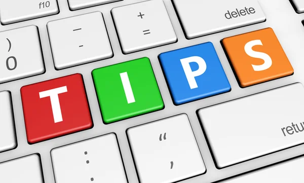 Tips Sign On Keyboard — Stock Photo, Image