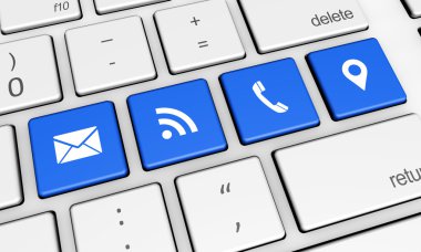 Web iletişim bize ve bağlantı simgeleri