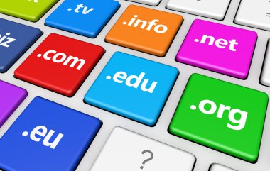 Web sitesi etki alanı adı işareti klavye