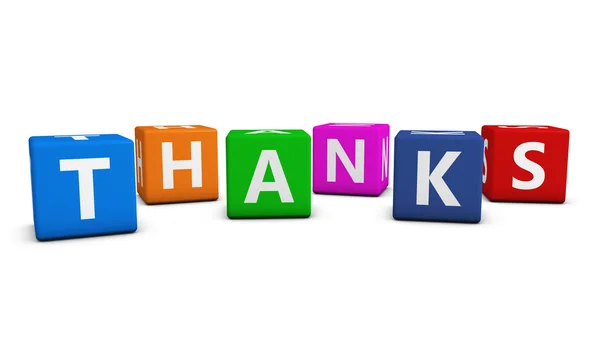 Thanks Sign On Colorful Cubes — Stock Photo, Image