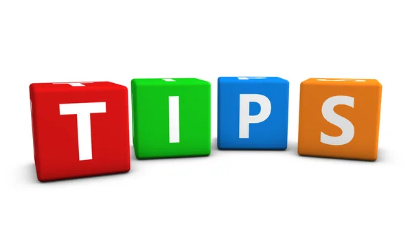 Tips Sign On Colorful Cubes — Stock Photo, Image