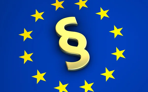 Párrafo Icono En Bandera de Europa —  Fotos de Stock