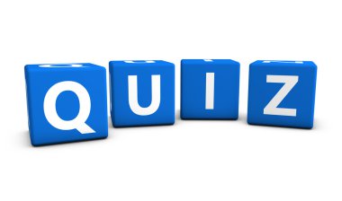 İşareti quiz mavi küpleri