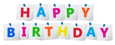 Mutlu doğum gününde kağıt notları