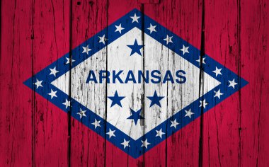 Arkansas Eyalet bayrağı Grunge ahşap arka plan