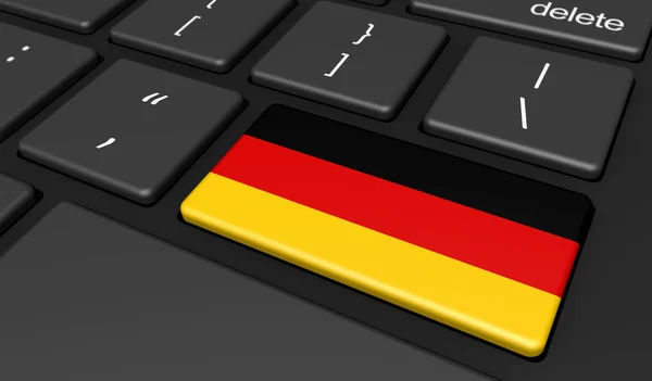 Německo příznak počítač tlačítko klíč — Stock fotografie