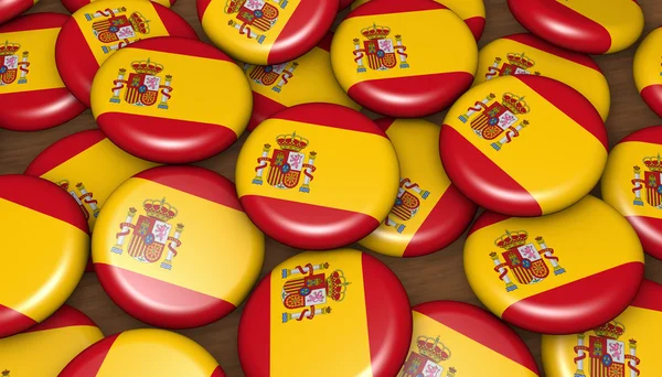 İspanya bayrağı rozetleri arka plan — Stok fotoğraf
