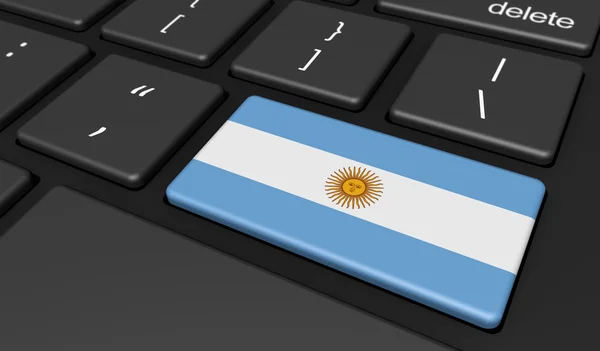 Argentina Flag Computer Button Key — Stock Photo, Image