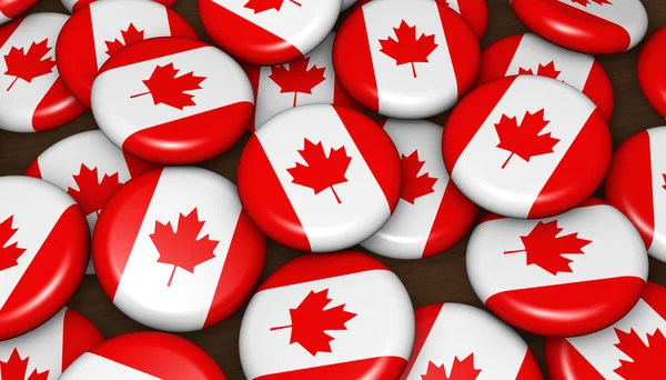 Canada vlajka odznaky pozadí — Stock fotografie