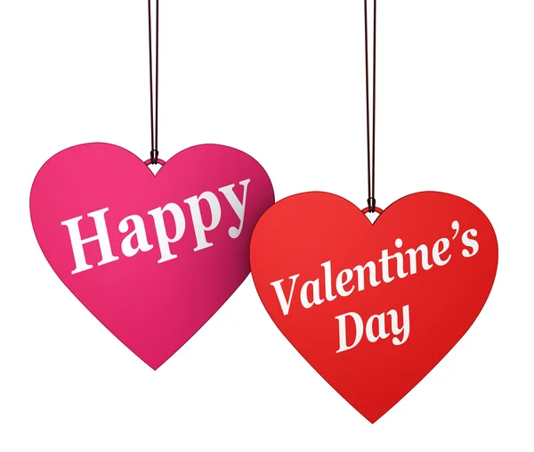 Happy Valentines Day Red Pink Hearts — Stock Photo, Image