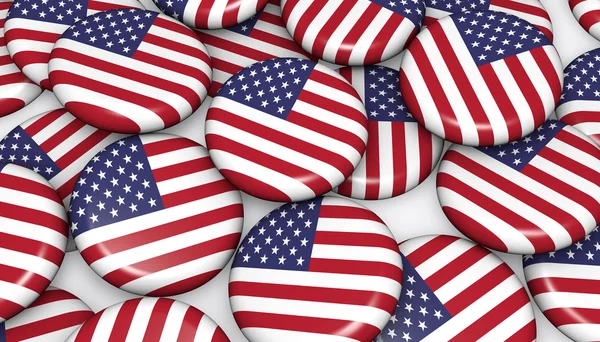 USA Flag On Badges Background — Stock Photo, Image