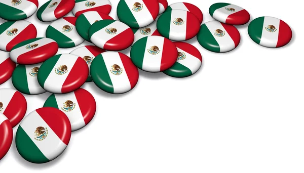 Meksikon lippupainikkeen merkit — kuvapankkivalokuva