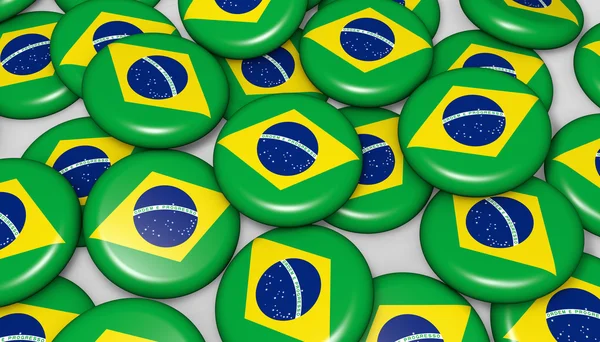 Brasilien flaggan emblem bakgrund — Stockfoto