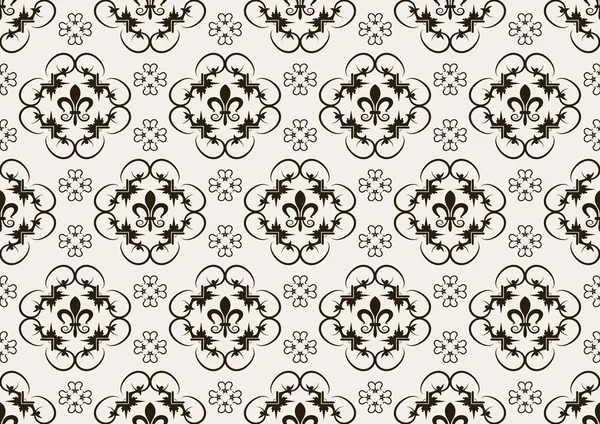 Damask decorative wallpaper for walls vintage seamless patterns — Stock Vector