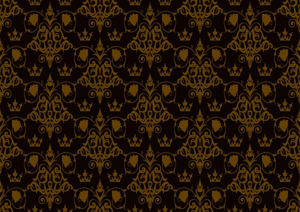 Damask decorative wallpaper for walls vintage seamless patterns — Stock Vector