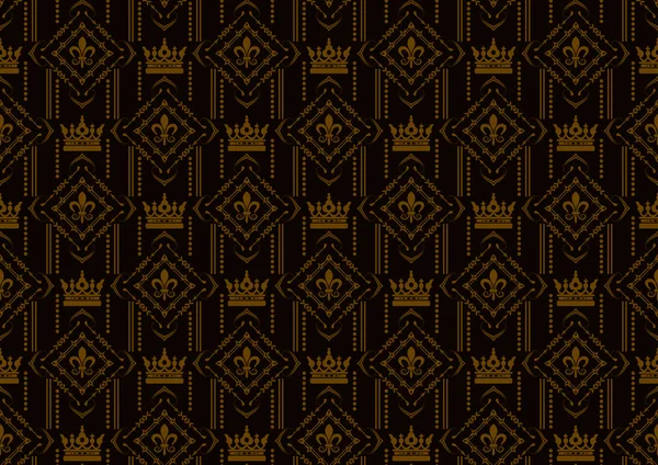 Damasco fondo de pantalla decorativo para paredes vintage patrones sin costuras — Vector de stock