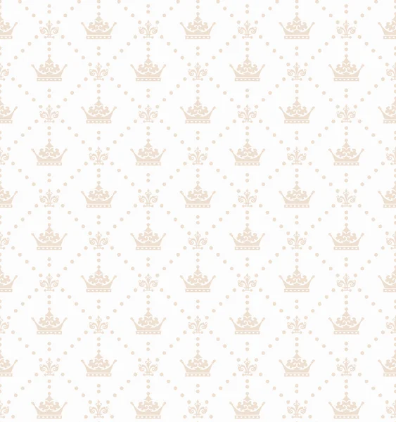 Beige Seamless  pattern Royal Wallpaper, vector — Stock Vector