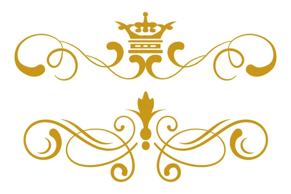 Set Goldener Royaler Elemente Für Ihr Design — Stockvektor