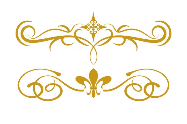 抽象的な金の花飾り — ストックベクタ