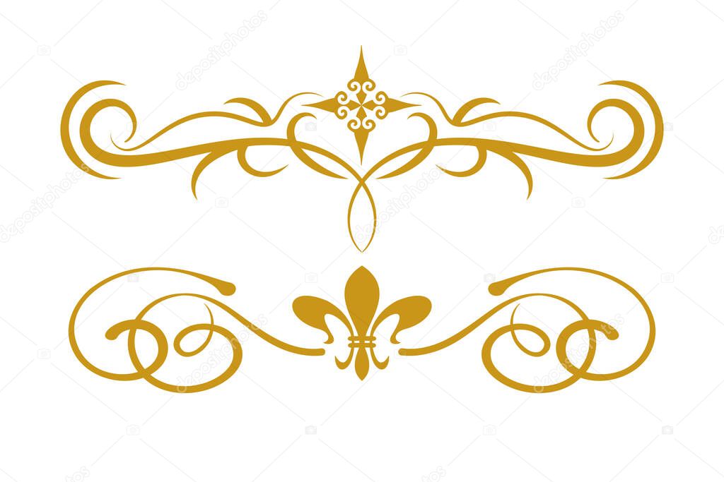  abstract gold floral ornament