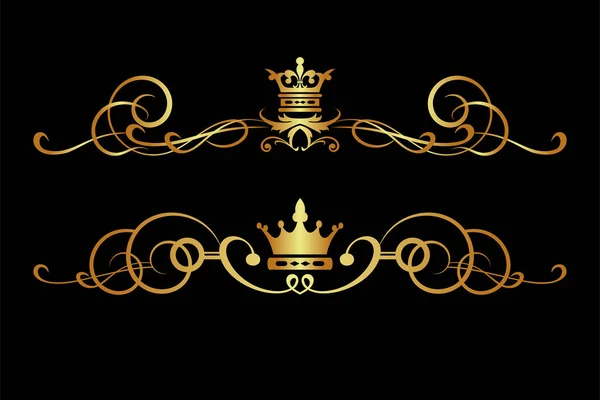 Royal Style Design Elements Calligraphic Elements Your Design Isolated Gold — Stock Vector