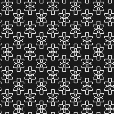 Siyah ve beyaz arka plan, pürüzsüz desen, geometrik. Bir arkaplan resmi için basit bir şablon. Vektör illüstrasyonu