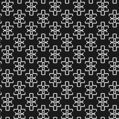 Siyah ve beyaz arka plan, pürüzsüz desen, geometrik. Bir arkaplan resmi için basit bir şablon. Vektör illüstrasyonu