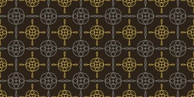 Dekoratif arka plan modeli. Kusursuz duvar kağıdı dokusu. Renk: Siyah, altın ve gri. Kumaşlar, kapaklar, posterler, dekorlar ya da duvar kağıtları için mükemmel. Vektör arkaplan resmi