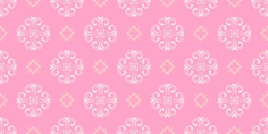  Güzel bir süs, pembe arka plan. Kusursuz duvar kağıdı dokusu. Tasarım için vektör illüstrasyonu.