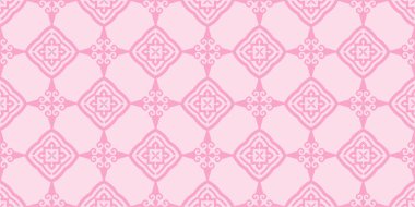  Pembe renkli dekoratif süs. Kusursuz duvar kağıdı dokusu. Tasarım için vektör illüstrasyonu.