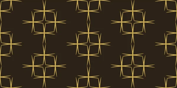 Ornement Linéaire Sur Fond Noir Texture Papier Peint Sans Couture — Image vectorielle