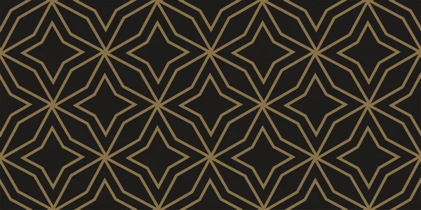 Siyah Arka Planda Altın Geometrik Süs Kusursuz Duvar Kağıdı Dokusu — Stok Vektör