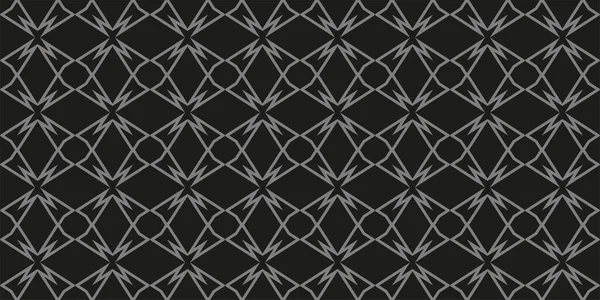 Adorno Geométrico Gris Sobre Fondo Negro Patrón Monocromático Textura Fondo — Vector de stock