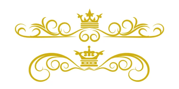 Vintage Royal Design Elements Oro Adornos Decorativos Imagen Vectorial — Archivo Imágenes Vectoriales