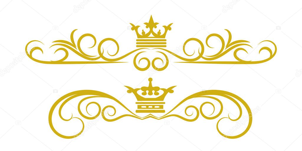 Vintage Royal Design Elements Gold Decorative Ornaments Vector Image