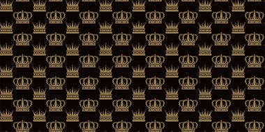 Dekoratif arka plan modeli. Kusursuz duvar kağıdı dokusu. Renk: Siyah, altın. Kumaşlar, kapaklar, posterler, iç tasarımlar veya duvar kağıtları için mükemmel. Vektör arkaplan resmi