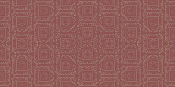 Achtergrond Patroon Vintage Stijl Donkerrode Kleuren Naadloze Behang Textuur Vectorafbeelding — Stockvector